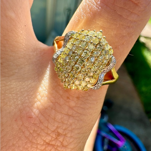 1.00ctw solid 10k gold genuine yellow diamond ring high end - Picture 11 of 16